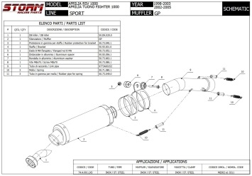 Storm By Mivv GP RVS Black Slip-On Einddemper Met E-keur APRILIA RSV 1000 1998 - 2003
