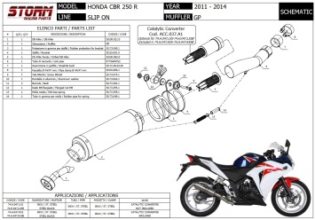 Storm By Mivv GP RVS Black Slip-On Einddemper Met E-keur HONDA CBR 250 R 2011 - 2014