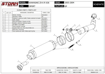 Storm by Mivv GP RVS Black Slip-on Einddemper met E-keur Kawasaki ZX-6 RR 2003 > 2004