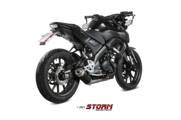 Storm By Mivv GP RVS Black Compleet 1in1 Uitlaatsysteem Met E-keur YAMAHA MT-125 2020 - 2024