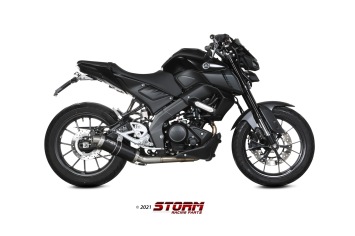 Storm By Mivv GP RVS Black Compleet 1in1 Uitlaatsysteem Met E-keur YAMAHA MT-125 2020 - 2024
