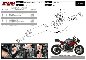 Storm By Mivv GP RVS Low Slip-On Einddemper Met E-keur TRIUMPH SPEED TRIPLE 2016 - 2017