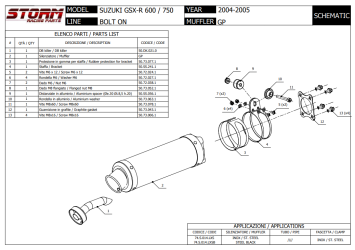 Storm By Mivv GP RVS Black Bolt-On Einddemper Met E-keur SUZUKI GSX-R 600 2004 - 2005