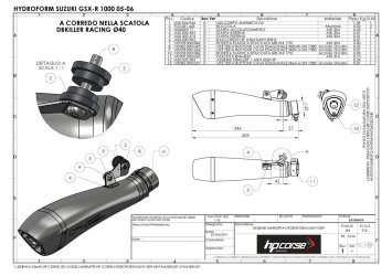 HP Corse Hydroform RVS Black Slip-on Einddemper met E-keur Suzuki GSX-R 1000 2005-2006
