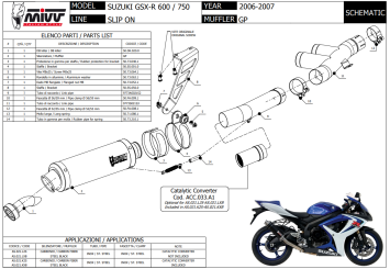 Mivv GP Carbon Slip-on Einddemper met E-keur Suzuki GSX-R 750 2006 > 2007