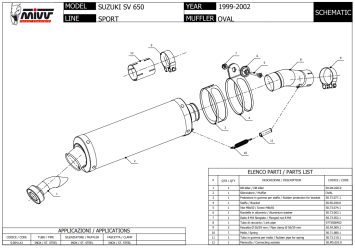 Mivv Oval RVS Slip-on Einddemper met E-keur Suzuki SV 650 1999 > 2002