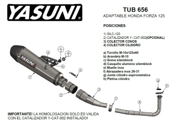 Yasuni Scooter 4 Compleet Uitlaatsysteem met E-keur Honda NSS 125 Forza 2015 - 2020