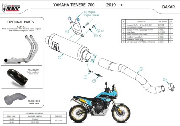 Mivv Dakar RVS Black Einddemper met E-keur Yamaha Tenere 700 2019 - 2024