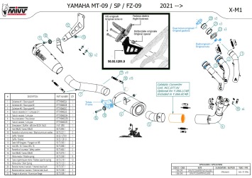 Mivv X-M1 Black Volledig Uitlaatsysteem met E-keur Yamaha MT-09 2021 - 2023