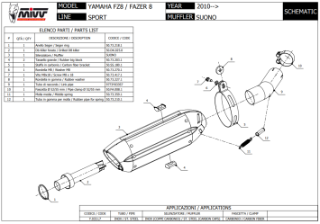 Mivv Suono RVS Black Slip-on Einddemper met E-keur Yamaha FZ8 - Fazer 2010 > 2016