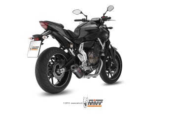 Mivv Oval Carbon met Carbon Endcap Compleet Uitlaatsysteem met E-keur Yamaha MT07 2014 > 2024