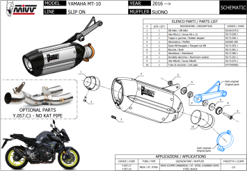 Mivv Suono RVS Slip-on Einddemper met E-keur Yamaha MT-10 2016 > 2022