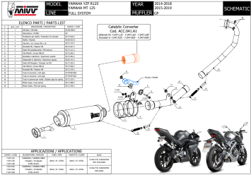 Mivv GP Carbon Compleet Uitlaatsysteem met E-keur Yamaha YZF R125 2014 > 2018